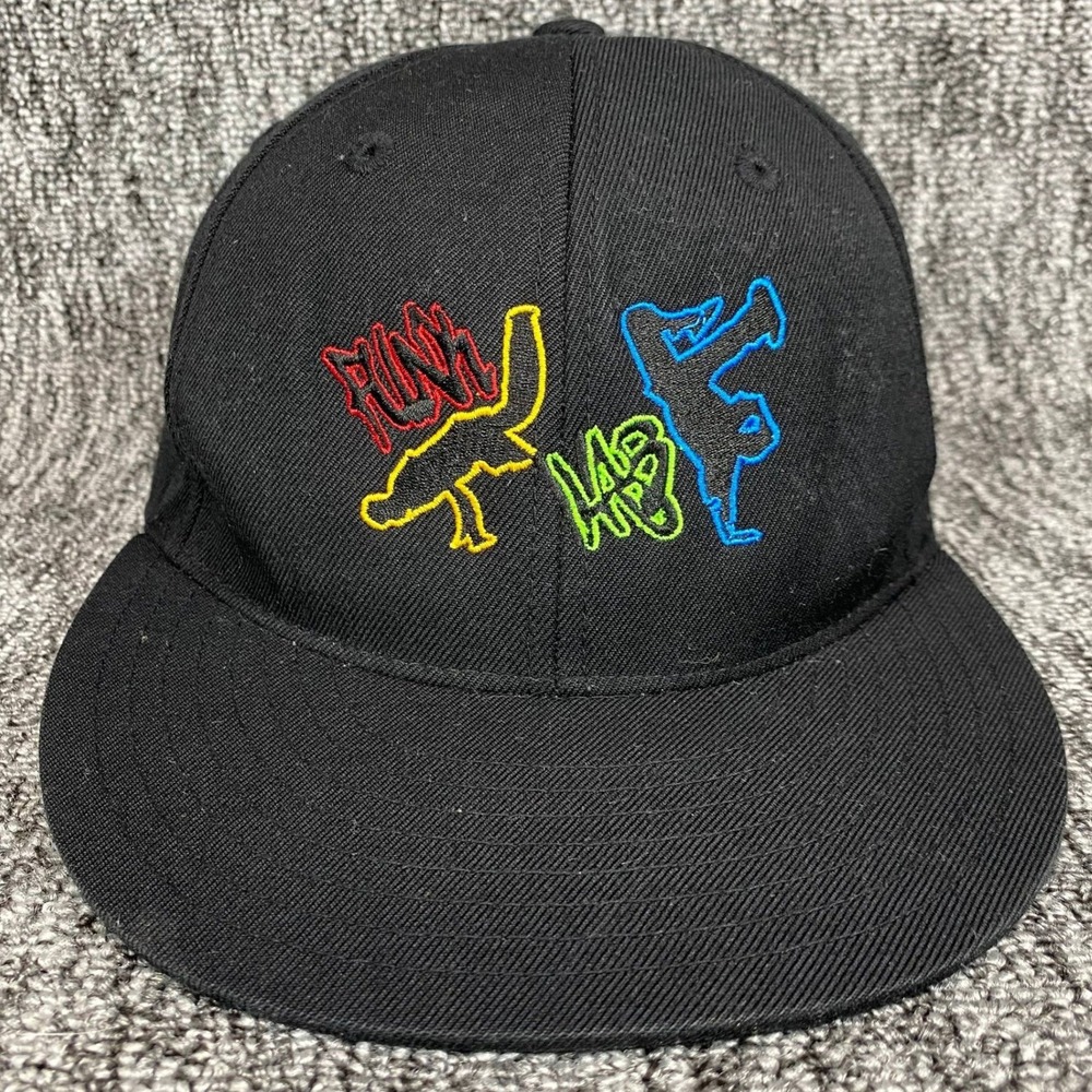 Vintage Funk Lab Breakdance Fitted Hat 7 1/4 Lids Forever Breakin Hip Hop Black